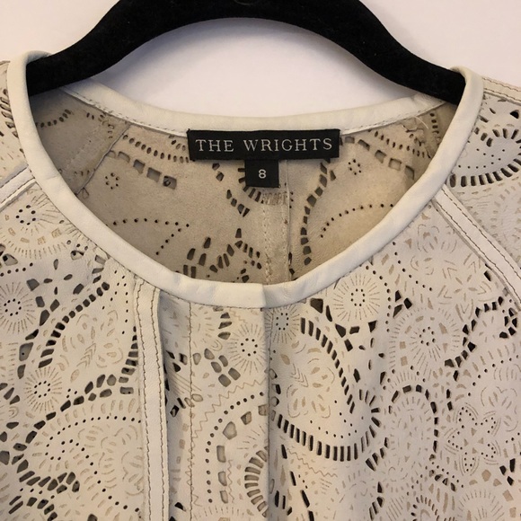 THE WRIGHTS Laser Cut Leather Jacket - Picture 4 of 6